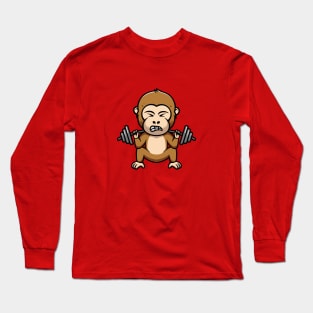 Cute Monkey Workout Long Sleeve T-Shirt